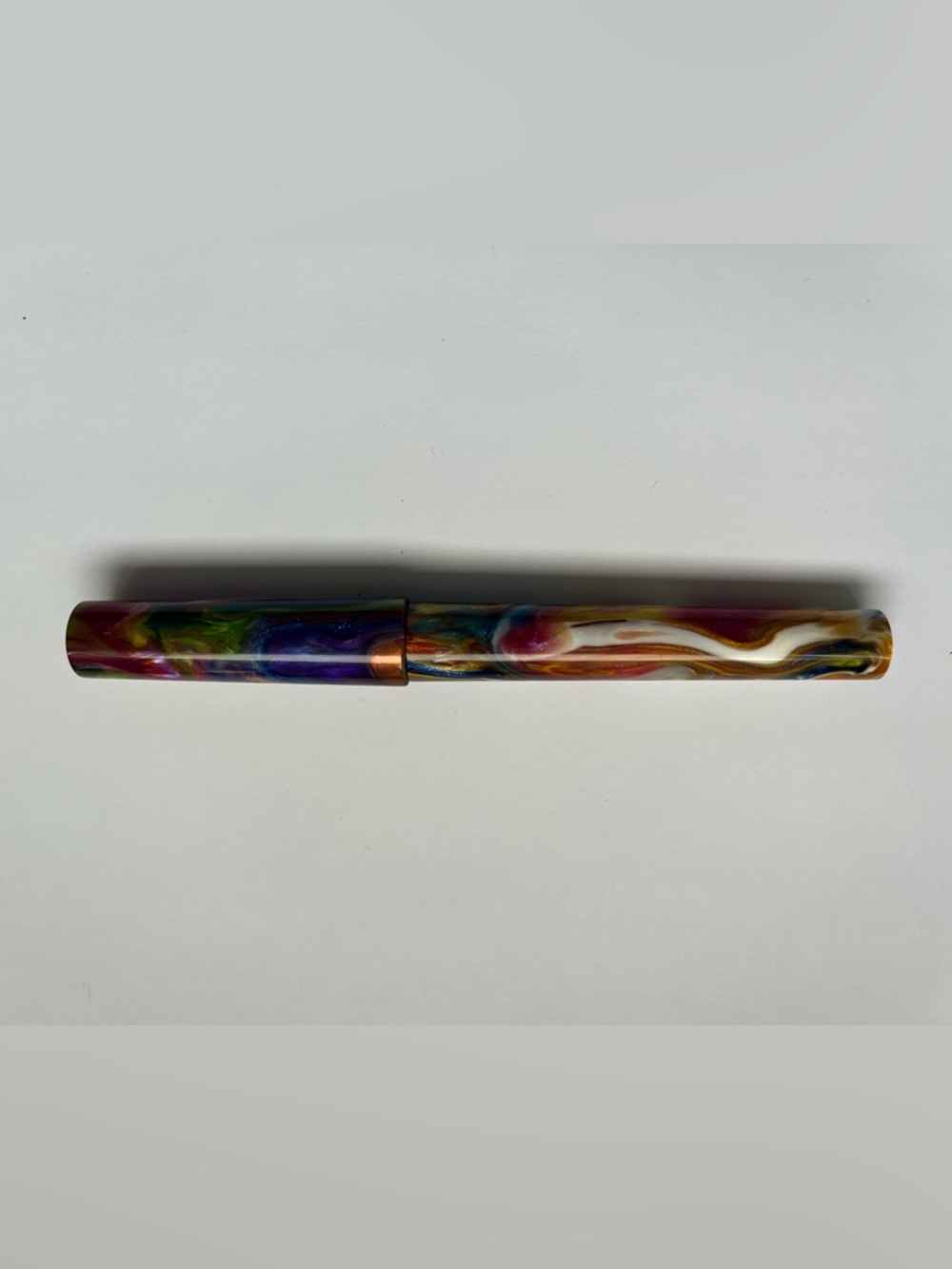 New Just Turnings Fountain Pen Resin Volcano Color Explosion Rainbow Broad Nib